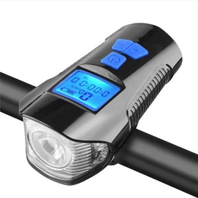 สีดํา usb ชาร์จจักรยานหน้าแสงไฟฟัน ไฮเลอร์ เล่นจักรยาน หัวแสง วัดความเร็ว จอ LCD