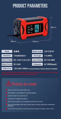 เครื่องทดสอบแบตเตอรี่ จอ LCD สี สําหรับจักรยานยนต์ รถยนต์ SUV รถบรรทุก