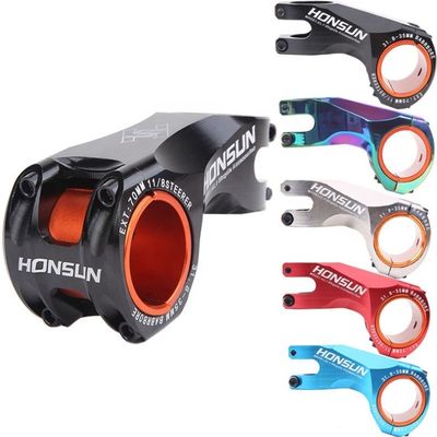 สีแดง 2021 MTB สีสันสแตมสลอย 31.8/35 * 70mm 17 องศาสําหรับ XC AM Road Bike Handlebar