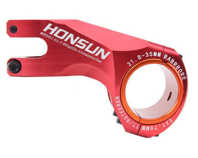 สีแดง 2021 MTB สีสันสแตมสลอย 31.8/35 * 70mm 17 องศาสําหรับ XC AM Road Bike Handlebar