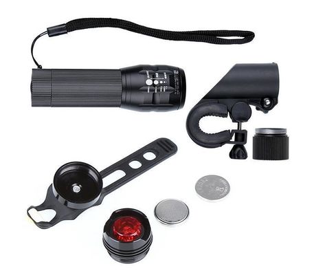 3 ใน 1 USB สามารถชาร์จได้ LED กันน้ํา Super Bright Zoom Headlight ไฟหลัง 50g น้ําหนัก