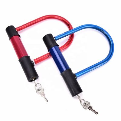 ความปลอดภัยสูง สีดํา สีแดง จักรยานยนต์ U Lock Chain สําหรับจักรยานยนต์จักรยานยนต์