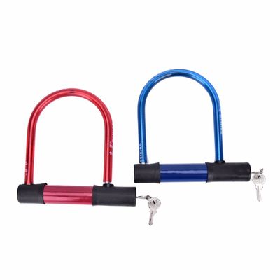 ความปลอดภัยสูง สีดํา สีแดง จักรยานยนต์ U Lock Chain สําหรับจักรยานยนต์จักรยานยนต์