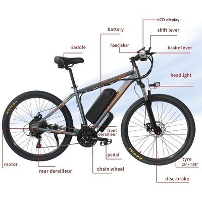จักรยานไฟฟ้า 26 นิ้ว E-Bike ด้วยแบตเตอรี่ลิธีਅਮ 48V 13Ah และมอเตอร์ 500W ที่มีพลังงาน