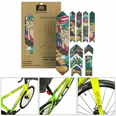 สติ๊กเกอร์จักรยานพีวีซี สําหรับป้องกันกรอบ MTB ที่ไม่เลื่อน และการออกแบบจักรยานทางถนนที่กําหนดเอง