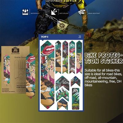 สติ๊กเกอร์จักรยานพีวีซี สําหรับป้องกันกรอบ MTB ที่ไม่เลื่อน และการออกแบบจักรยานทางถนนที่กําหนดเอง