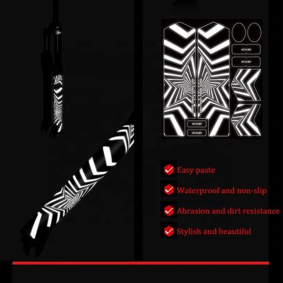 2021 ENLEE สติ๊กเกอร์ฟอร์คสะท้อน MTB รถจักรยานยนต์ถนน / รถสกูเตอร์ 3 มิติ